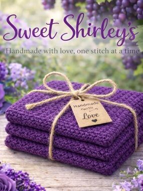 Bundle of 3 “Plum” Sweet Shirley Dishcloths